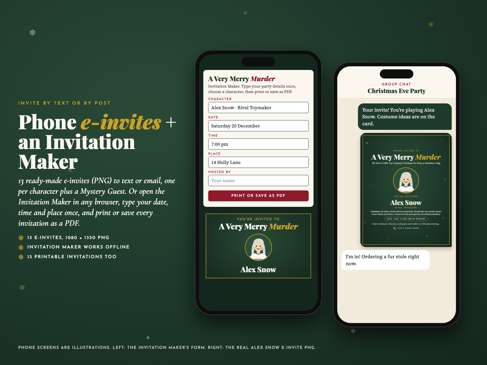 Phone e-invites and the Invitation Maker form