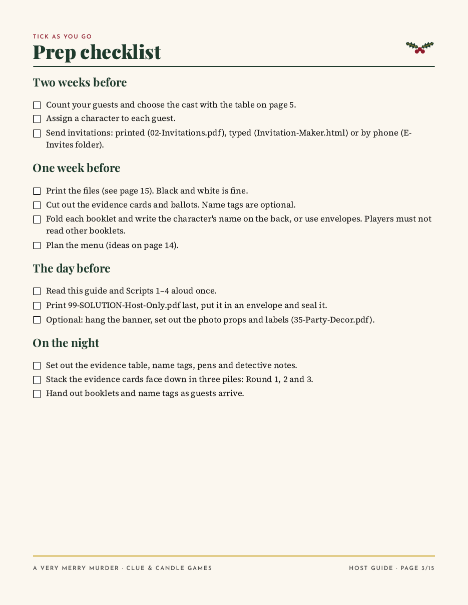Host Guide, page 3