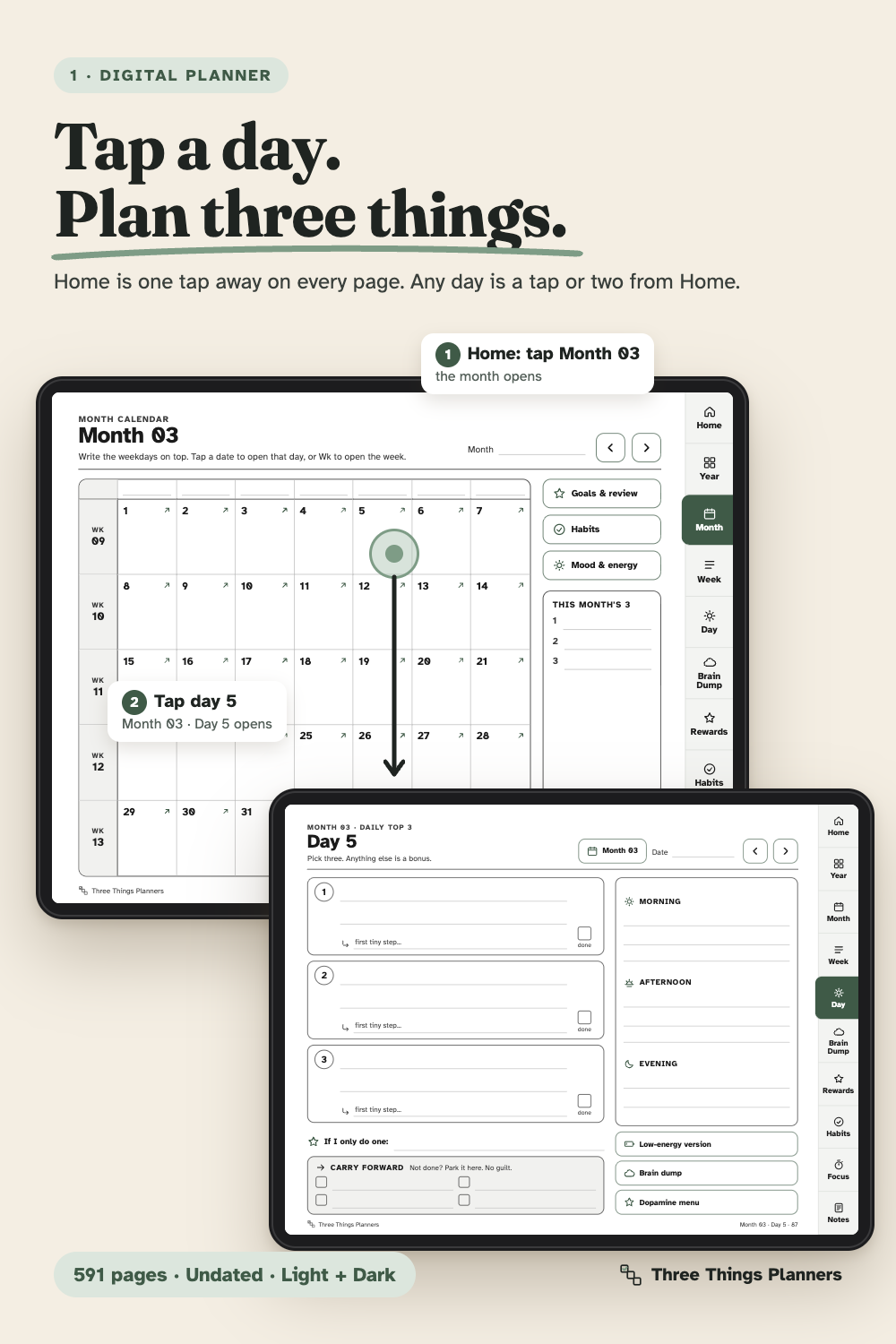 Digital planner pages and links