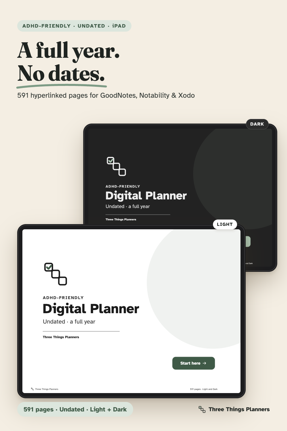Planner cover and overview: 591 pages