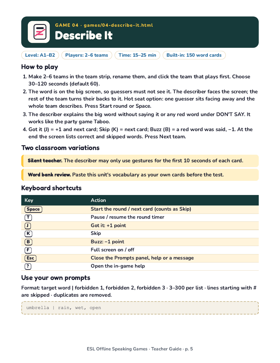 Teacher Guide page 5