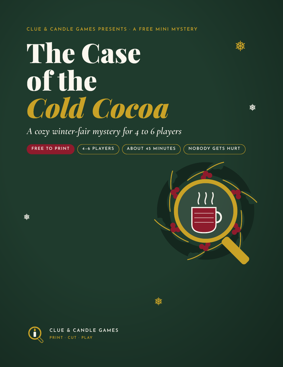 The Case of the Cold Cocoa free printable mystery cover