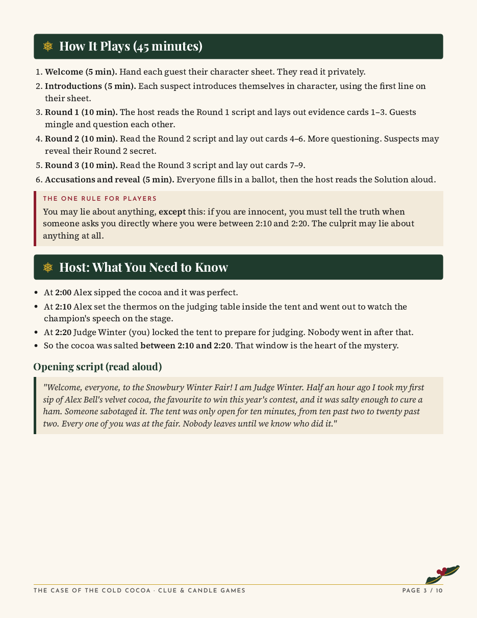 Page 3 of the free mini mystery