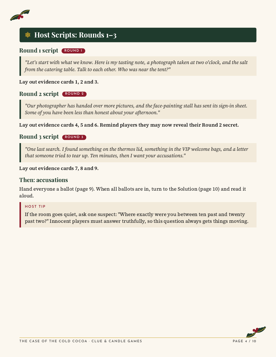 Page 4 of the free mini mystery